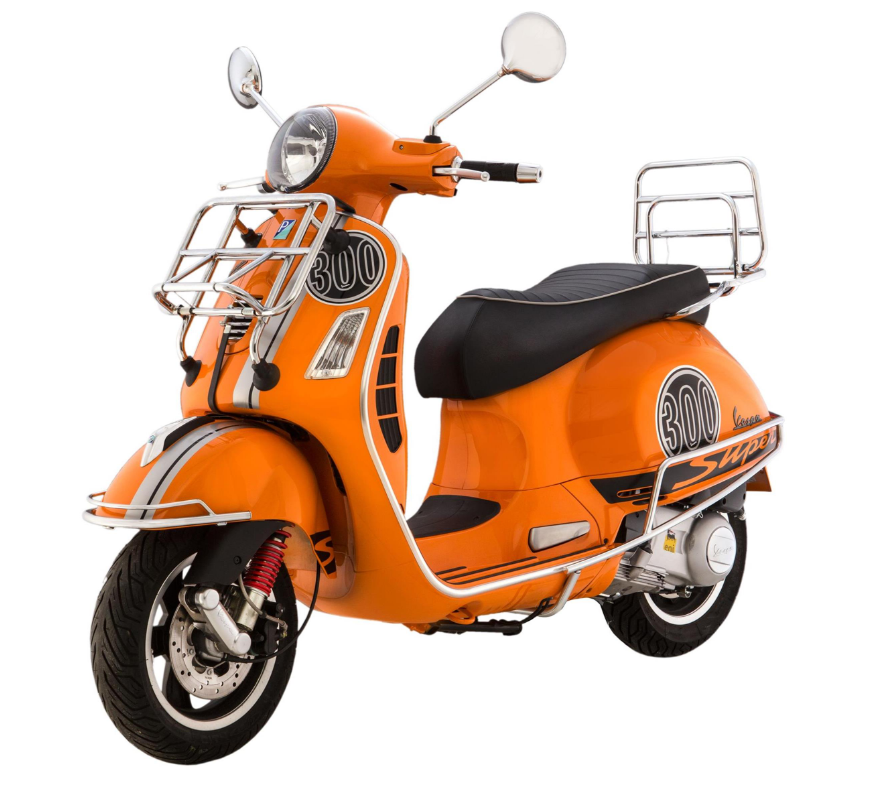 Luggage rack front for Vespa GTS/GTS Super/GTV/GT 60/GT/GT L 125-300ccm, foldable, chrome