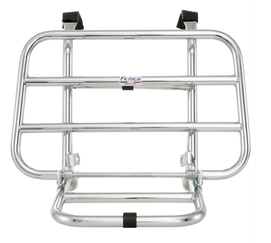 Luggage rack front for Vespa PX 80-200cc, foldable, chrome