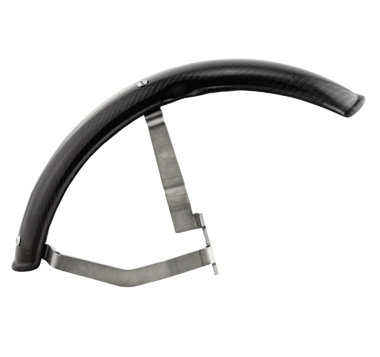 Mudguard 2.0 Garelli EVO II for Vespa PX 80-200cc, carbon clear, bracket stainless steel