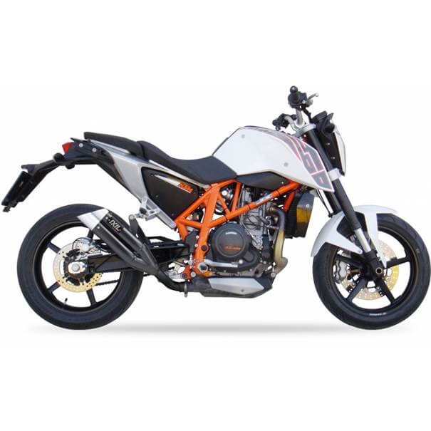 IXIL Hyperlow black XL muffler KTM Duke 690, stainless steel, Dualexit, E-approved