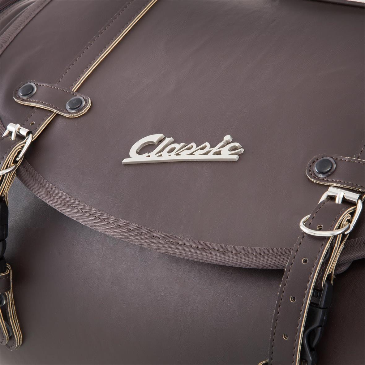 Classic" large bag for luggage rack for Vespa - dark brown, imitation leather