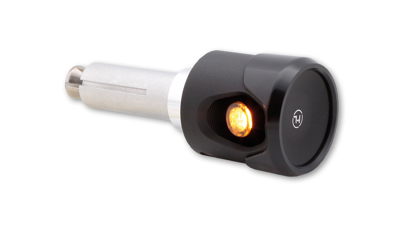 HIGHSIDER pro Akron-Flash LED handlebar end indicator/position light black/orange 2in1, E-approved (pair)