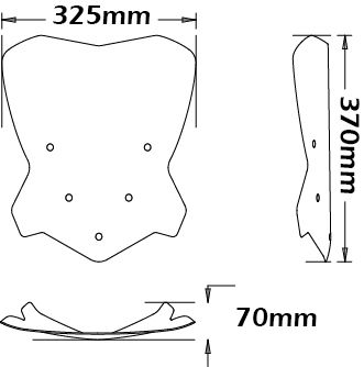 Center windscreen on original brackets for BMW F 800 R (15-19), clear