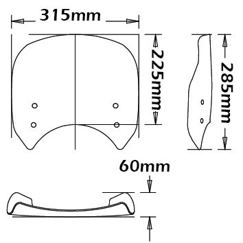 Windshield - height 285 mm for Ducati Scrambler 800 (15-16)