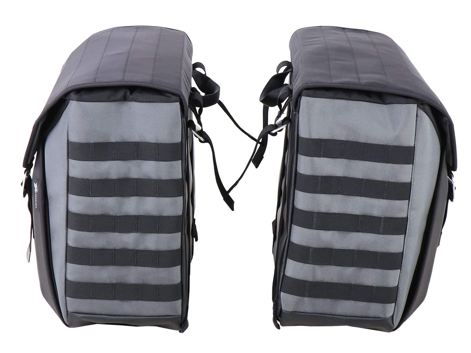 Side bag set Xtravel Basic incl. 2x universal adapter plate for tubular side case carrier