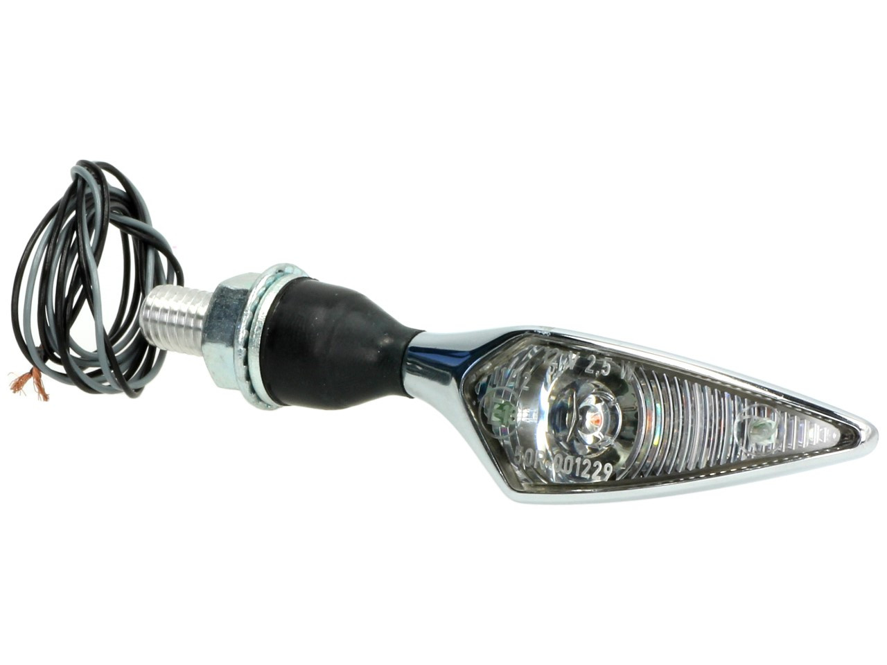 Kellermann turn signal, rhombus, steel, LED, VL/HR, 12 V, shiny chrome, M8x20, E-tested
