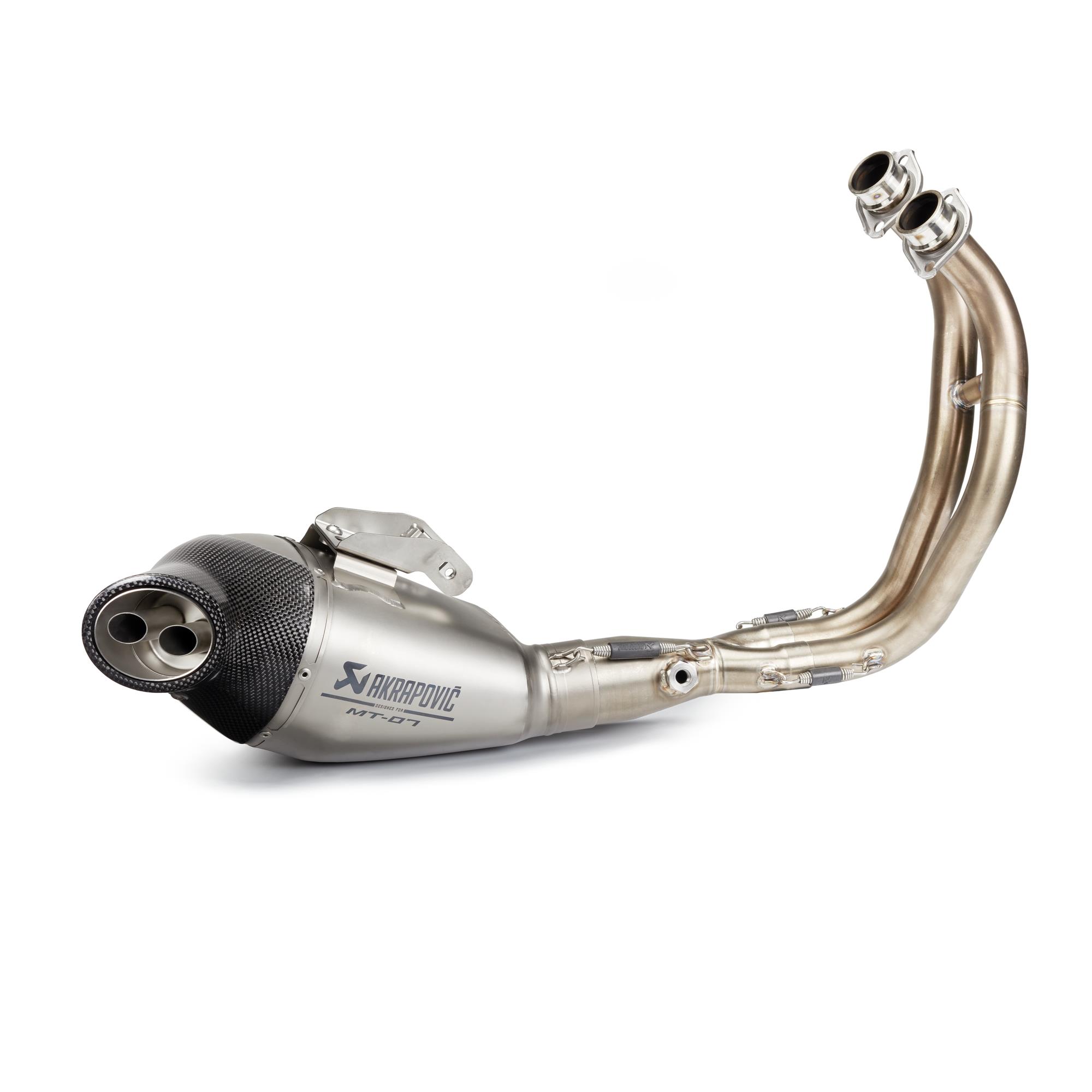 Complete exhaust system with titanium silencer for MT-07 Akrapovic