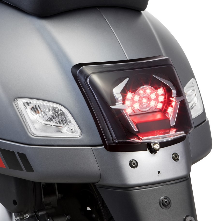 Frame taillight conversion for Vespa GTS/GTS Super/GTV 125-300cc ('14-'18), black glossy