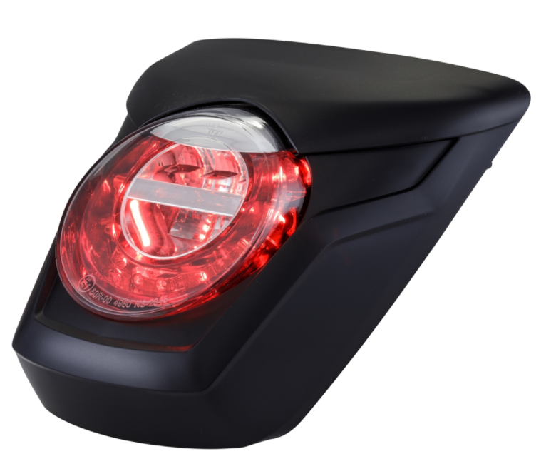Taillight LED red for Vespa Primavera/Sprint 50-150cc, rim - black matt