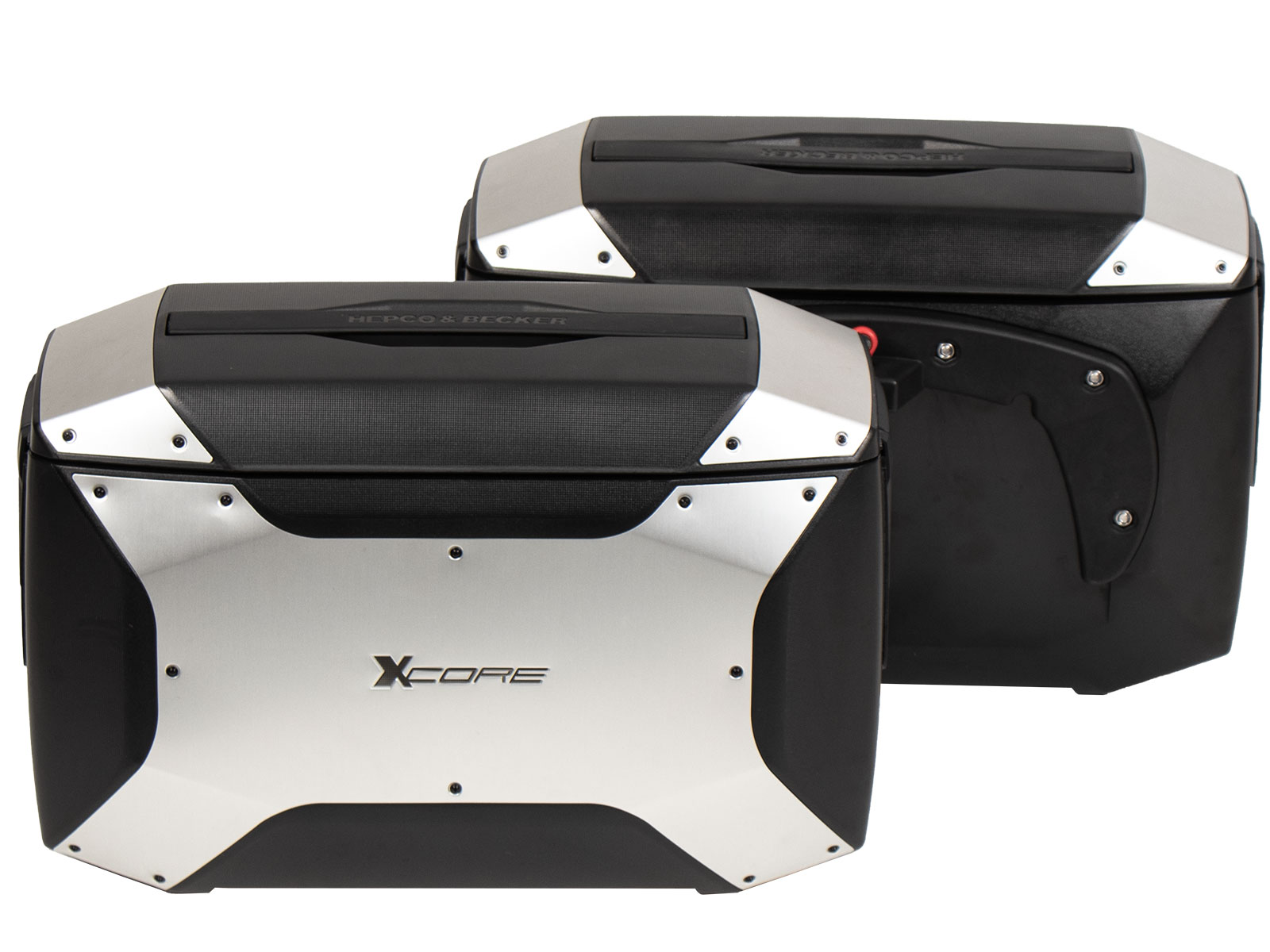 Xcore side case set silver for C-Bow carrier Hepco & Becker