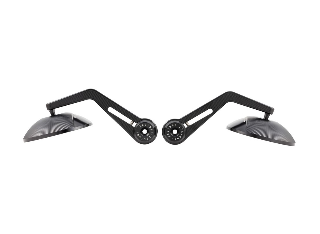 Handlebar end mirror ZELIONI for Vespa, right and left, black anodized