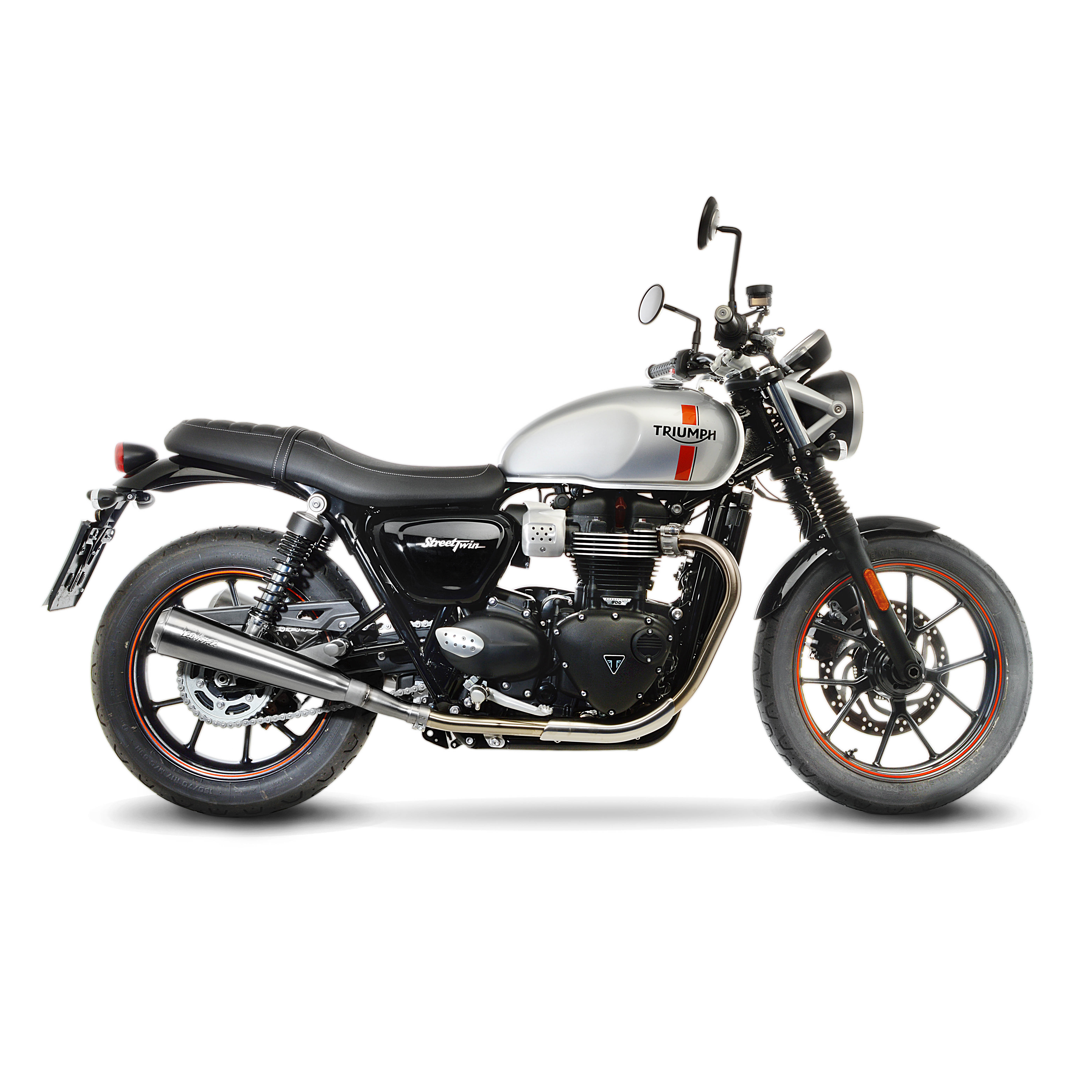 LeoVince exhaust system Classic Racer, stainless steel, Euro 4 for Triumph Street Twin (Bj.16-18)