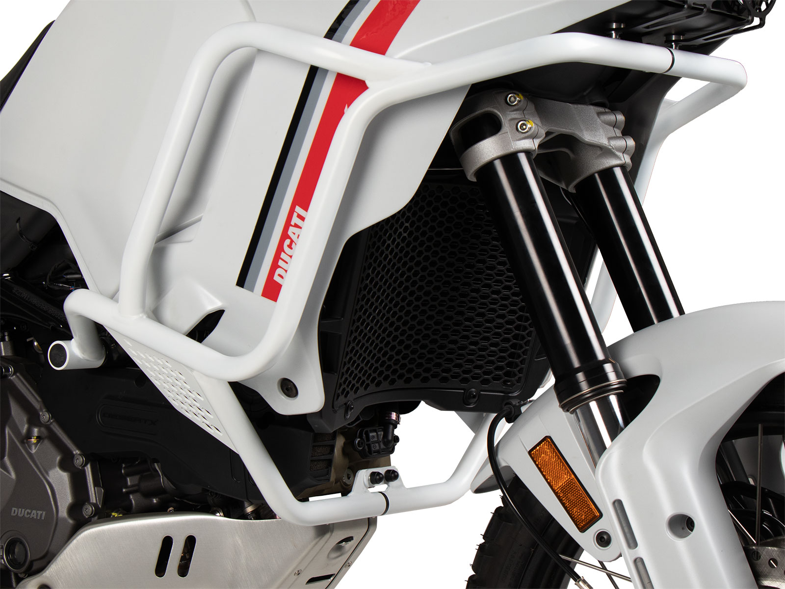 Tank protection bar white for Ducati Desert X Rally (24-) Hepco & Becker