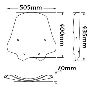 Low windshield - height 475 mm for BMW R 1200 R (06-10)