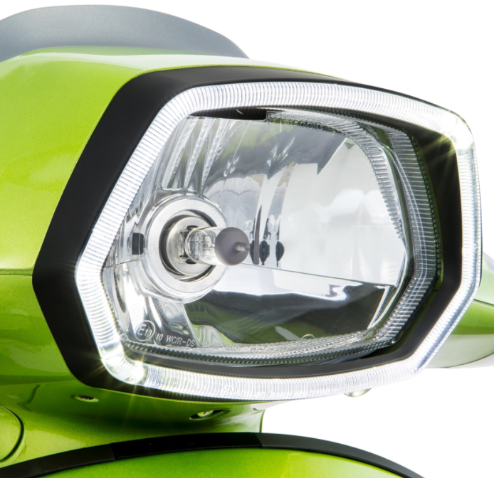 Lamp ring black shiny LED light ring for Vespa Sprint 50cc 2T/4T ('13-'18)