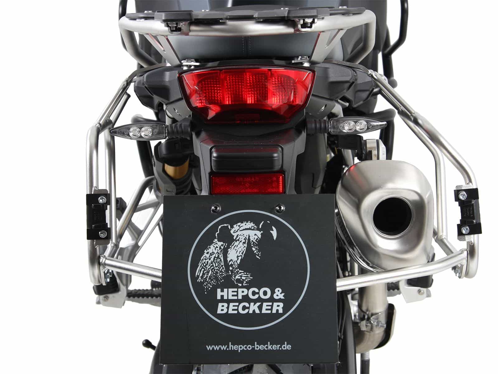 Case carrier set Cutout stainless steel carrier incl. case set Xplorer Cutout silver for BMW F 750 GS