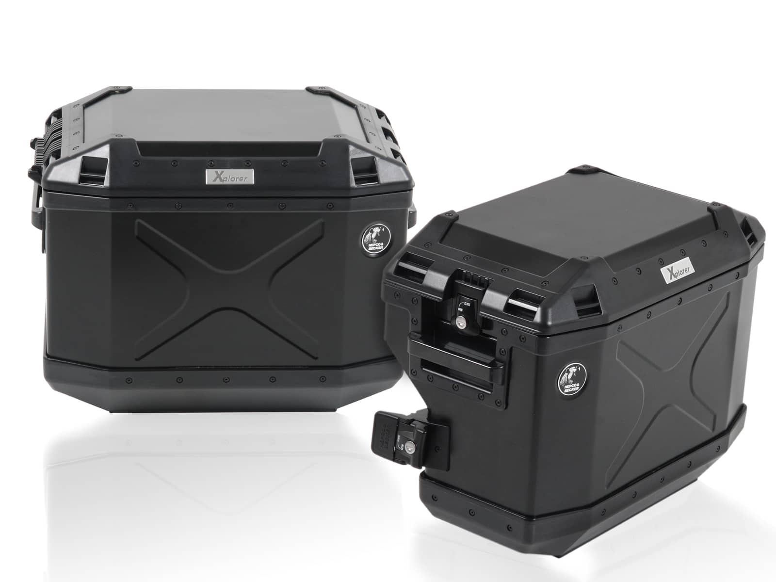 Case carrier set Cutout carrier incl. case set Xplorer Cutout black for BMW R 1200 GS LC (13-18)