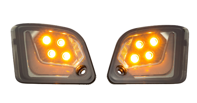 Turn signal kit front & rear for Vespa GTS/GTS Super/GTV 125-300cc ('14-), tinted