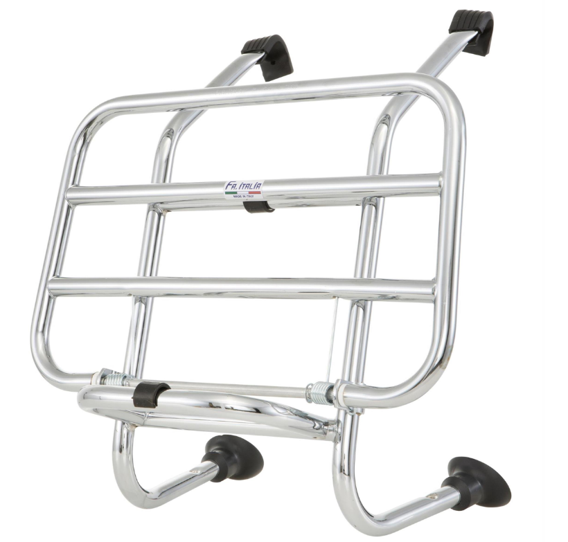 Luggage rack front for Vespa PX 80-200cc, foldable, chrome