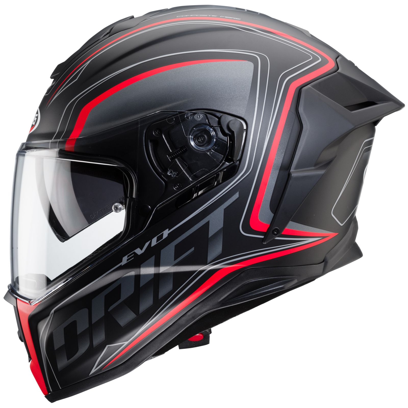 Caberg Helmet Drift Evo Integra, matte black / gray fluo red
