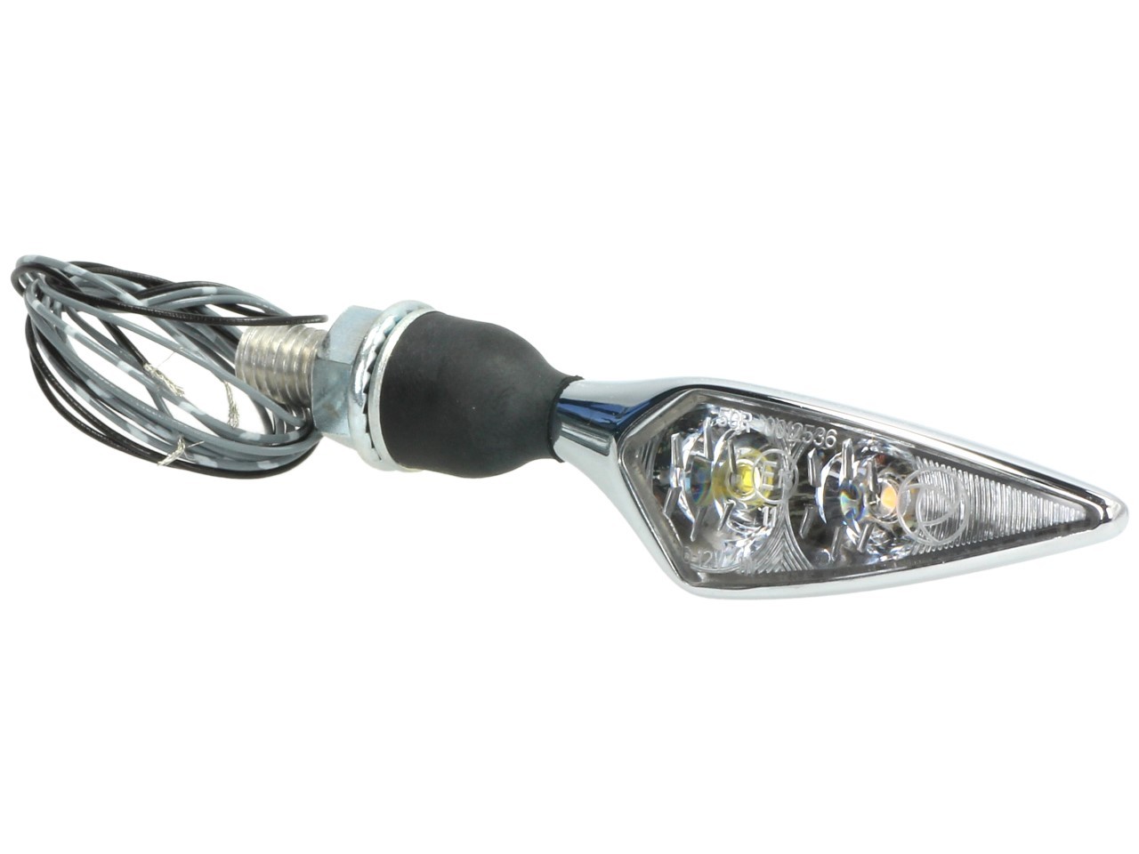 Kellermann turn signal with position light, Rhombus PL, steel, LED, VL, 12 V, shiny chrome, M8x20