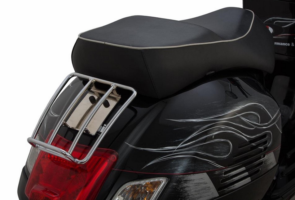 Rear luggage rack 70's for Vespa GTS/GTV/GT 125-300cc 4T LC, chrome