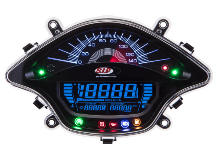 Tachometer / speedometer for Vespa Primavera / Sprint 50-150cc 2T/4T AC, black