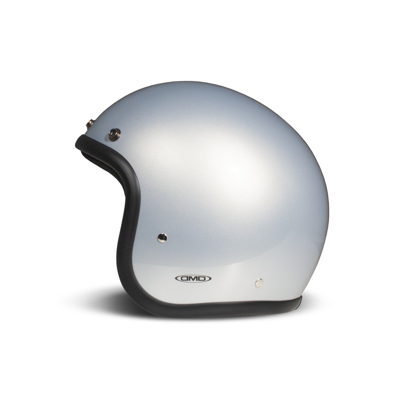 DMD jet helmet Retro, silver, shiny, Ice, fiberglass, ECE 22.06