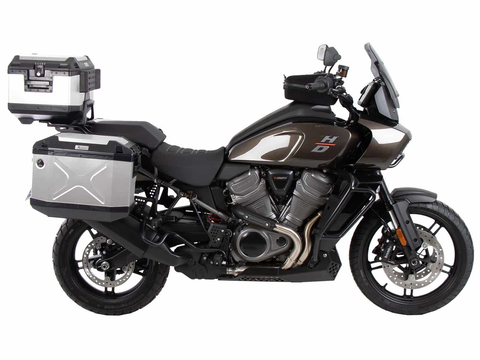 Case carrier set Cutout incl. case set Xplorer Cutout silver for Harley Davidson Pan America (21-)