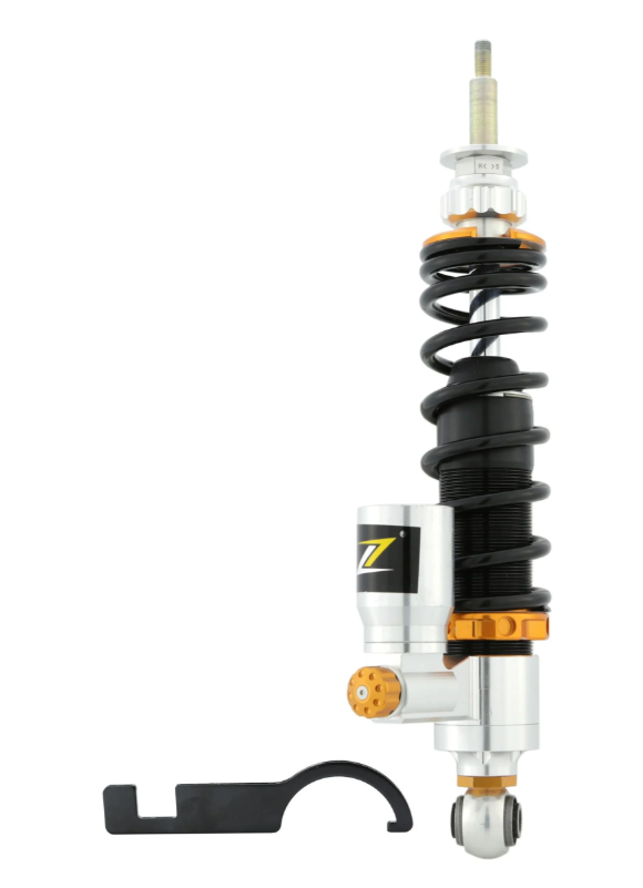 Rear shock absorber ZELIONI for Vespa LX/LXV/S 125/150cc, silver/orange/black