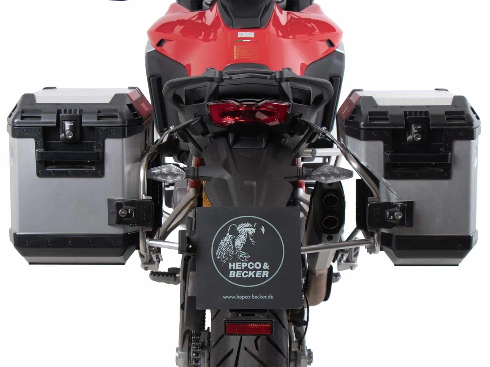 Trunk carrier set cutout silver for Ducati Multistrada V4/S/S Sport/Pikes Peak (21-24) /Rally (23-24)