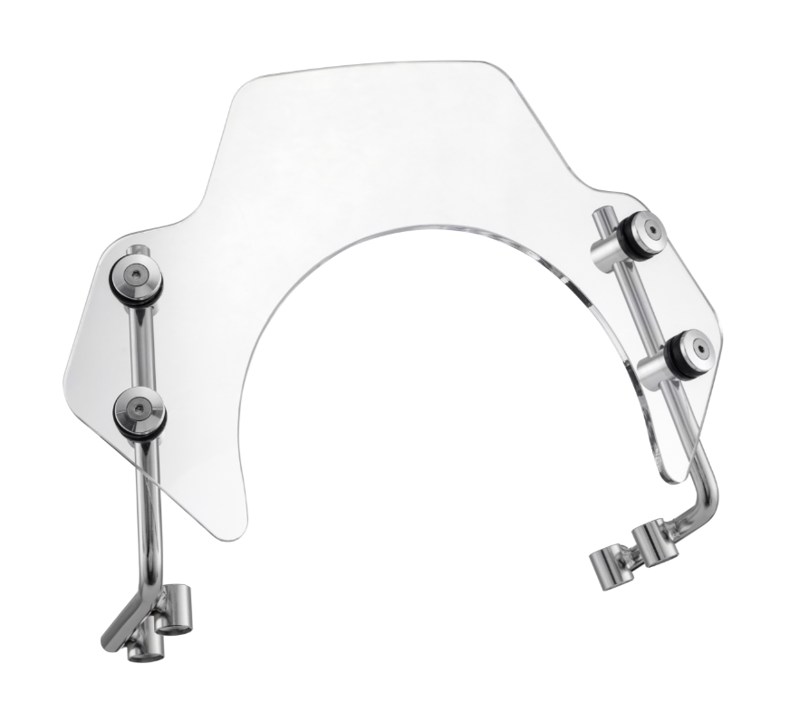 Flyscreen for Vespa PX 80-200cc, silver holder, clear