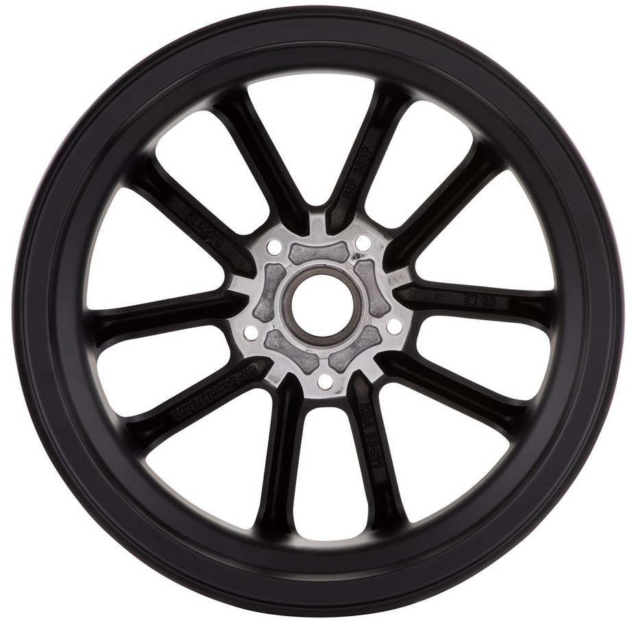 Rim front/rear 12" for Vespa GTS/GTS Super/GTV/GT 60/GT/GT L 125-300cc, black matt