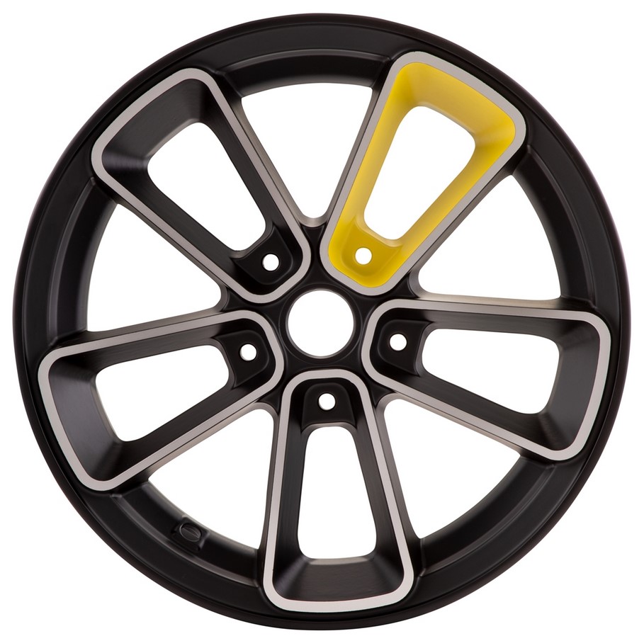 Rim front/rear 12" for Vespa GTS/GTS Super/GTV/GT 60/GT/GT L 125-300cc, black/yellow
