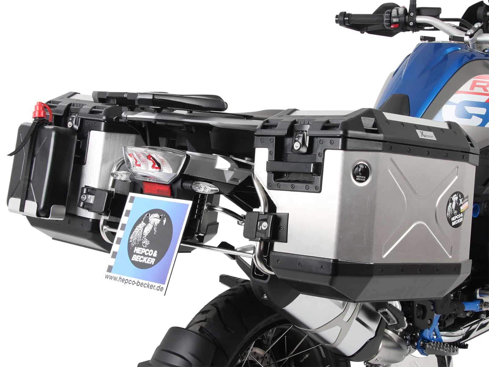 Case carrier set Cutout carrier incl. case set Xplorer Cutout silver for BMW R 1200 GS LC Adventure