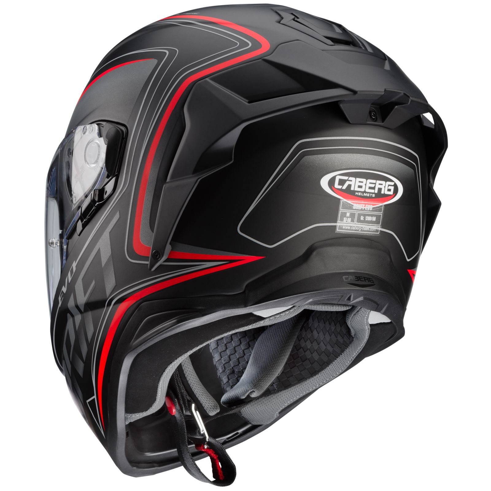 Caberg Helmet Drift Evo Integra, matte black / gray fluo red