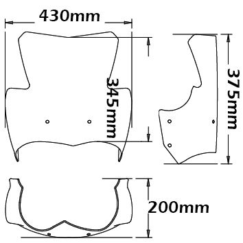 Low windshield Sport for BMW K 1200 R /K 1300 R, clear