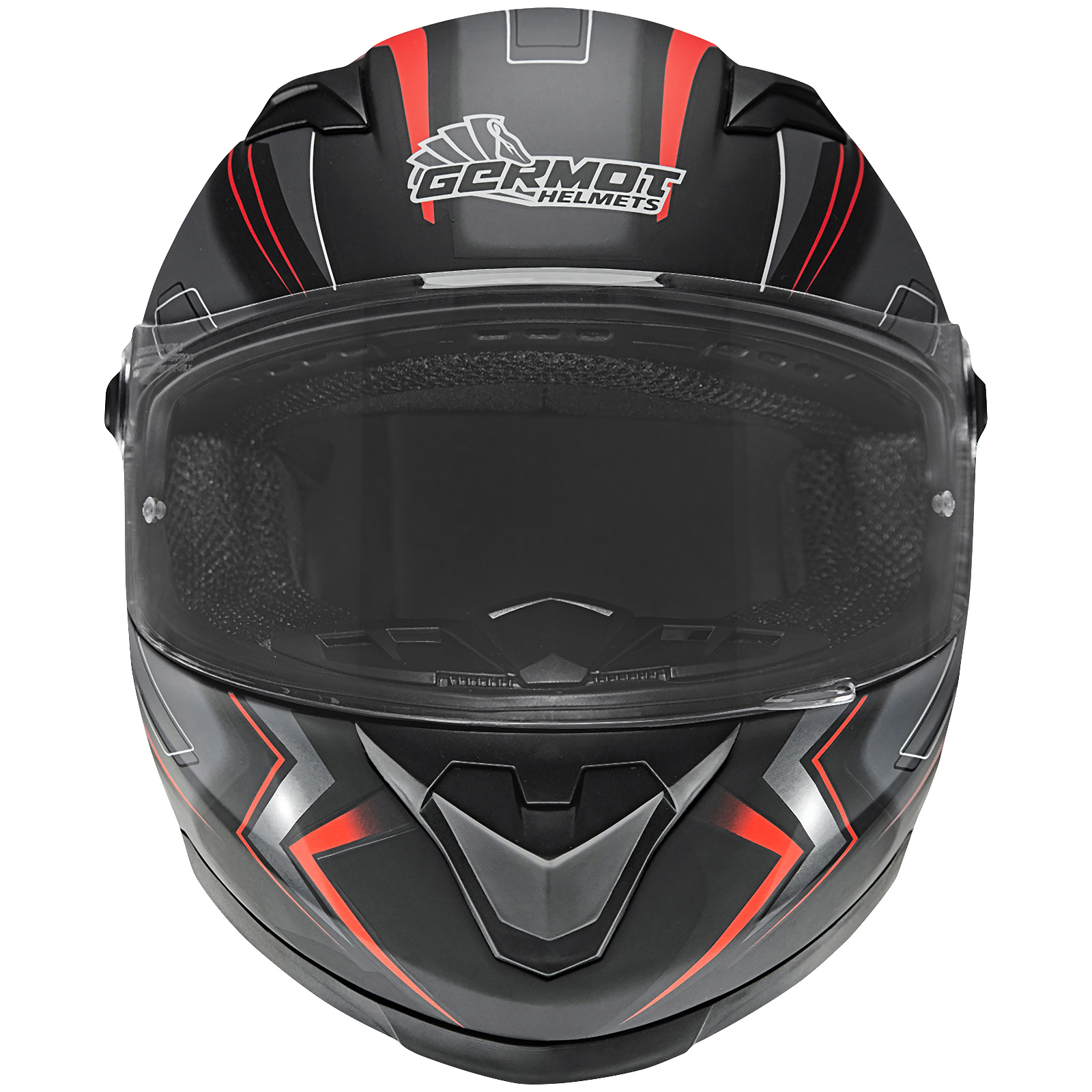 Germot full-face helmet GM 320, matt black / red
