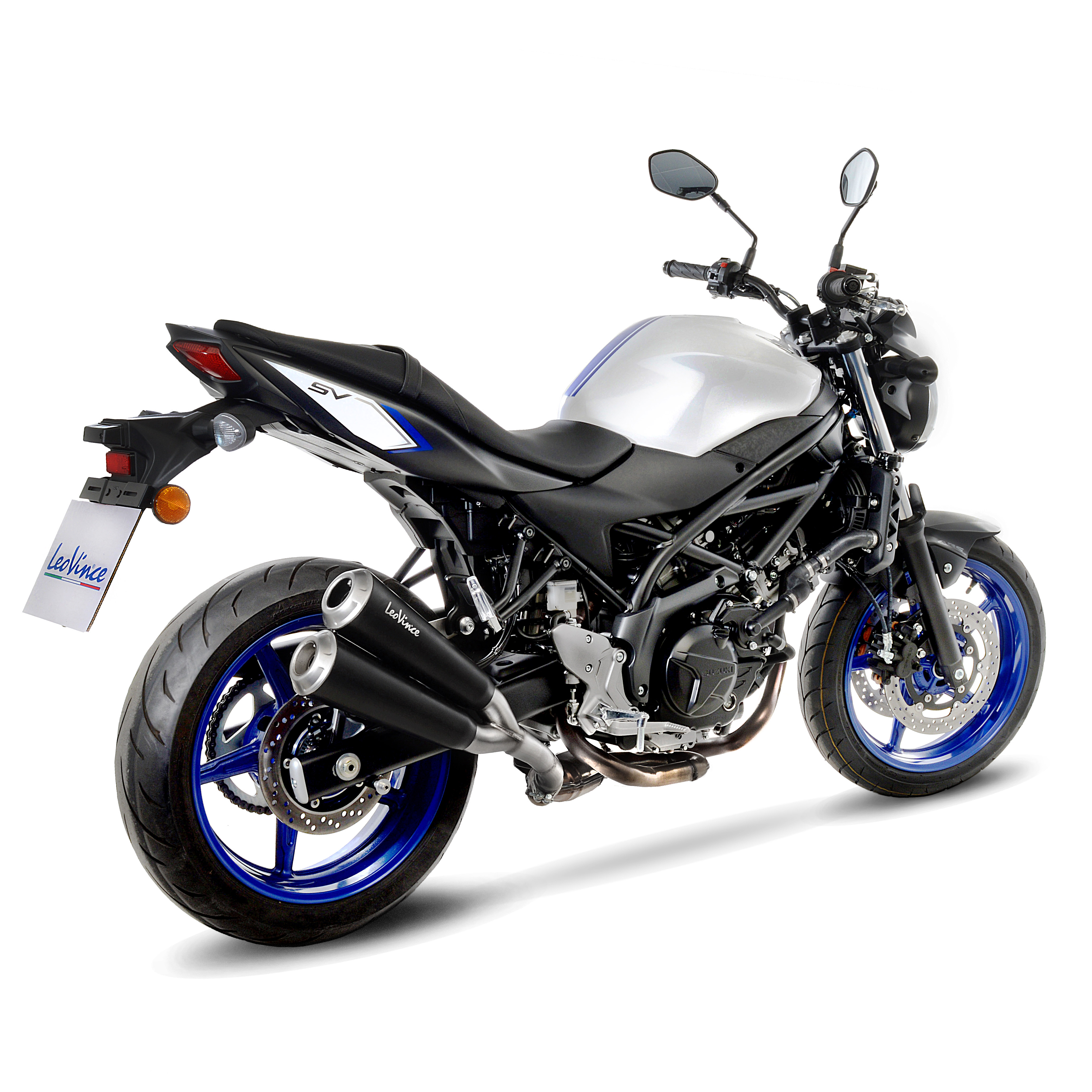 LeoVince exhaust system GP Duals, stainless steel, slip on for Suzuki SV 650