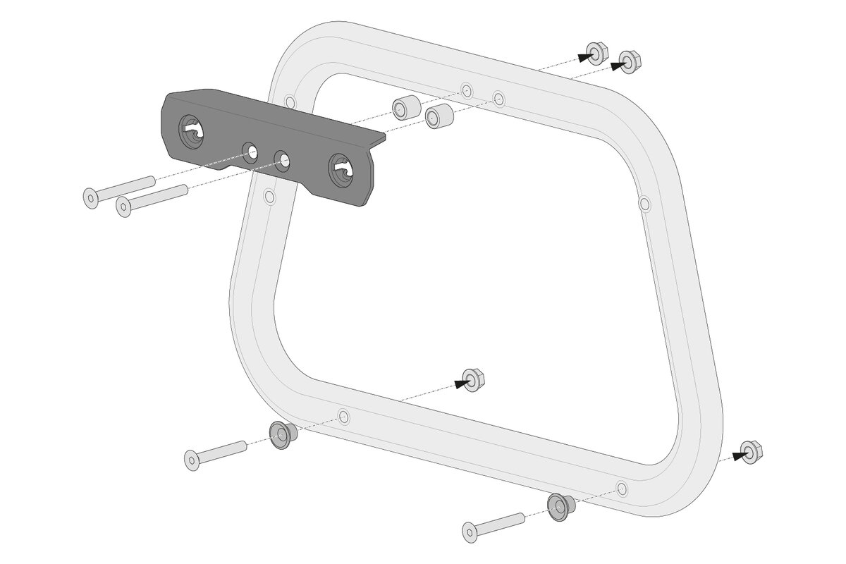 SW-Motech adapter kit for PRO/EVO side carriers for Givi Trekker Dolomiti