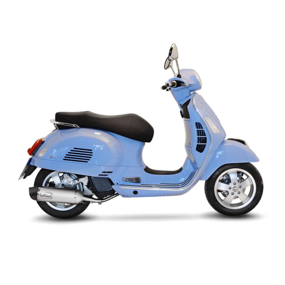 LeoVince complete system SBK Nero for Vespa GTS 125 /150, stainless steel, slip on, ABE, Euro4