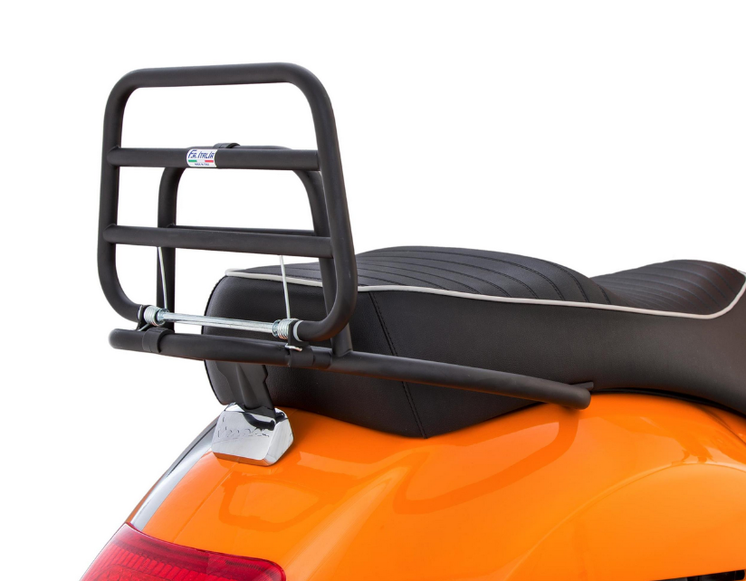 Rear rack for Vespa GTS /GTS Super /GTV /GT 60, 125-300cc, foldable, black matt