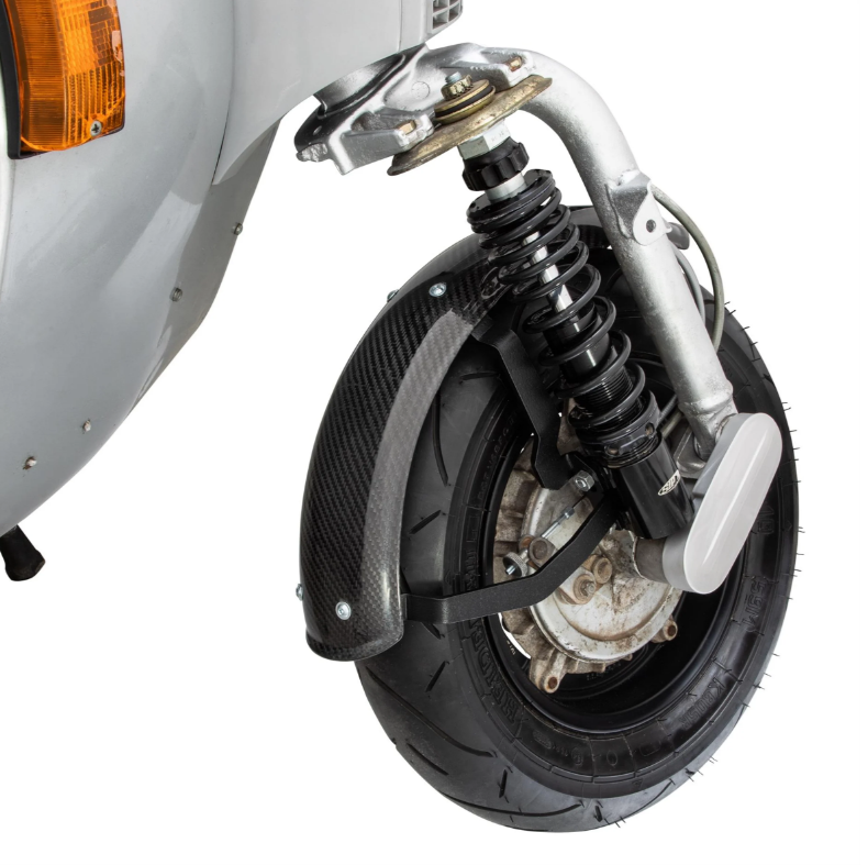 Mudguard 2.0 Garelli EVO II for Vespa PX 80-200cc, carbon clear, holder black