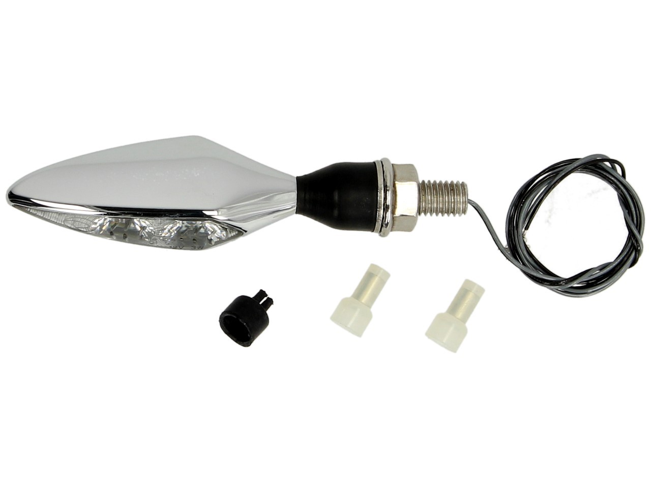 Kellermann turn signal, Rhombus Extreme, steel, LED, VR/HL, 12 V, shiny chrome, M8x20, E-tested