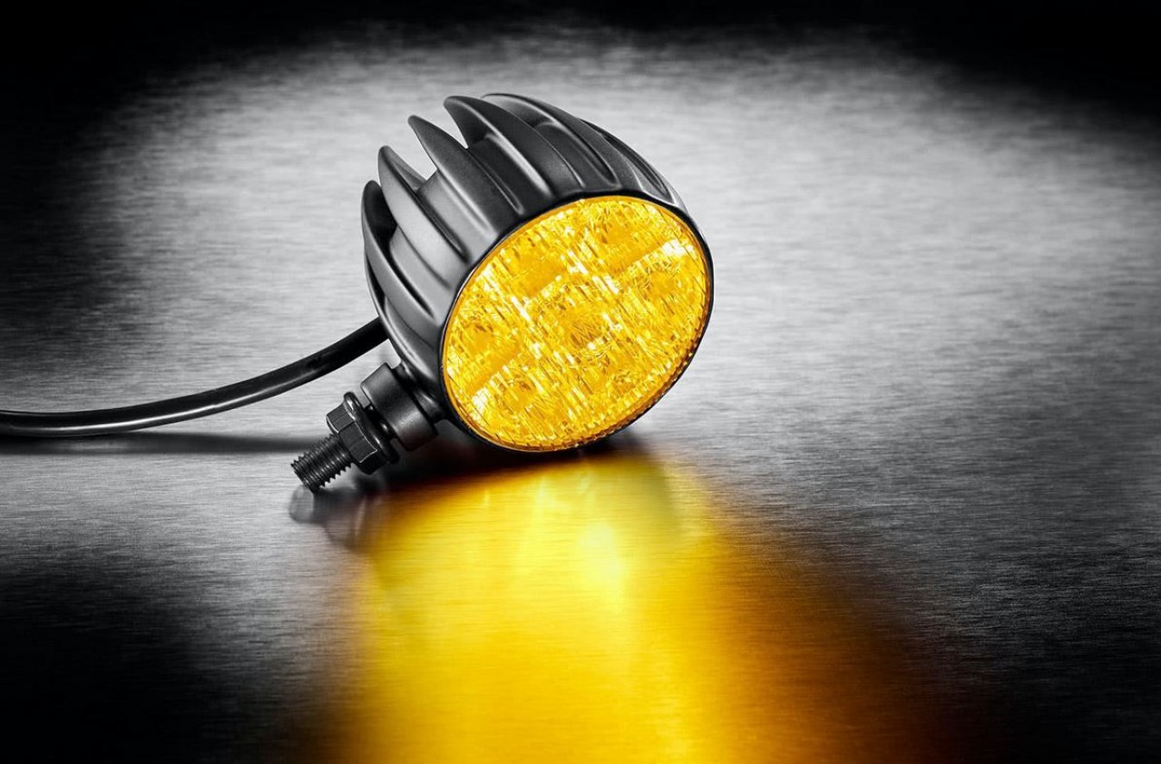 Kellermann daytime running light with position light and turn signal, Dayron, aluminum, LED, front, 12 V, matt black