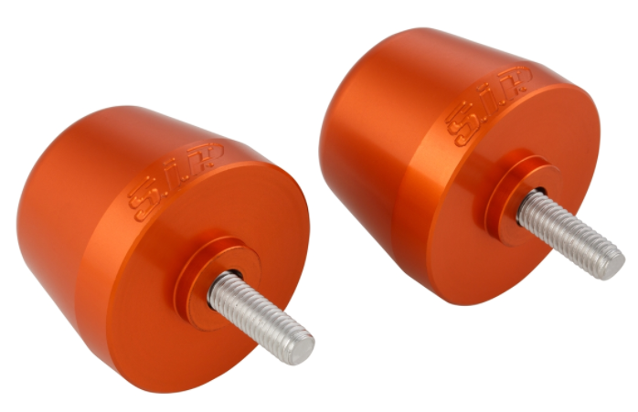 Handlebar end weights left/right for Vespa Primavera/Sprint/ET/LX/LXV/S, orange matt