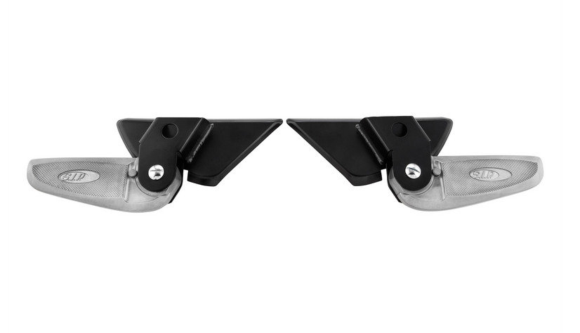 Footrests right and left for Vespa LX /LXV /S 50-150cc, black/silver