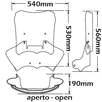 Height-adjustable windshield for BMW R 1200 GS Adventure