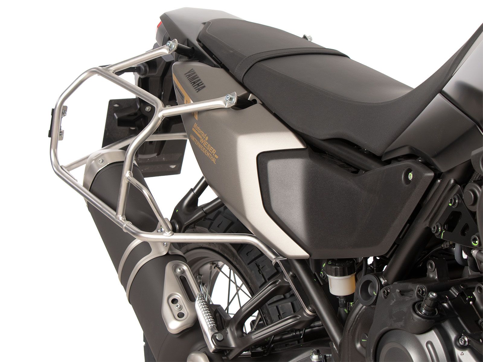 Case carrier set Cutout stainless steel incl. case set Xplorer Cutout silver for Yamaha Ténéré 700 (25-)