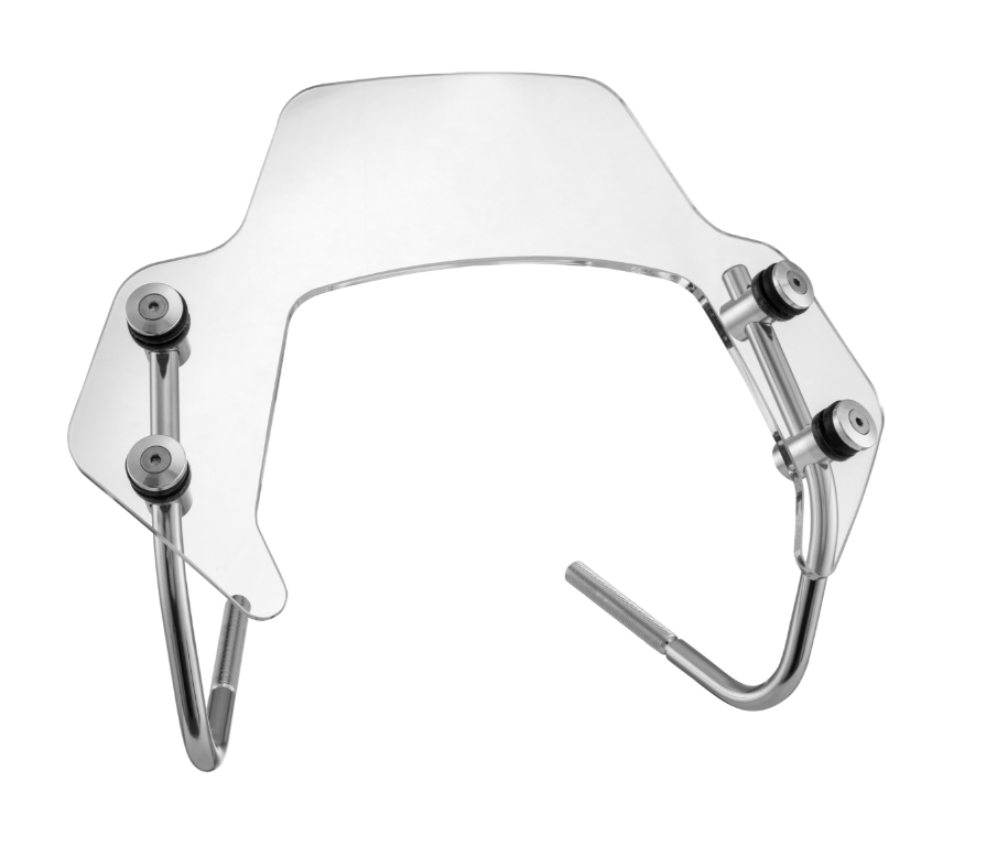 Flyscreen for Vespa Sprint 50-150cc 2T/4T, silver holder, clear